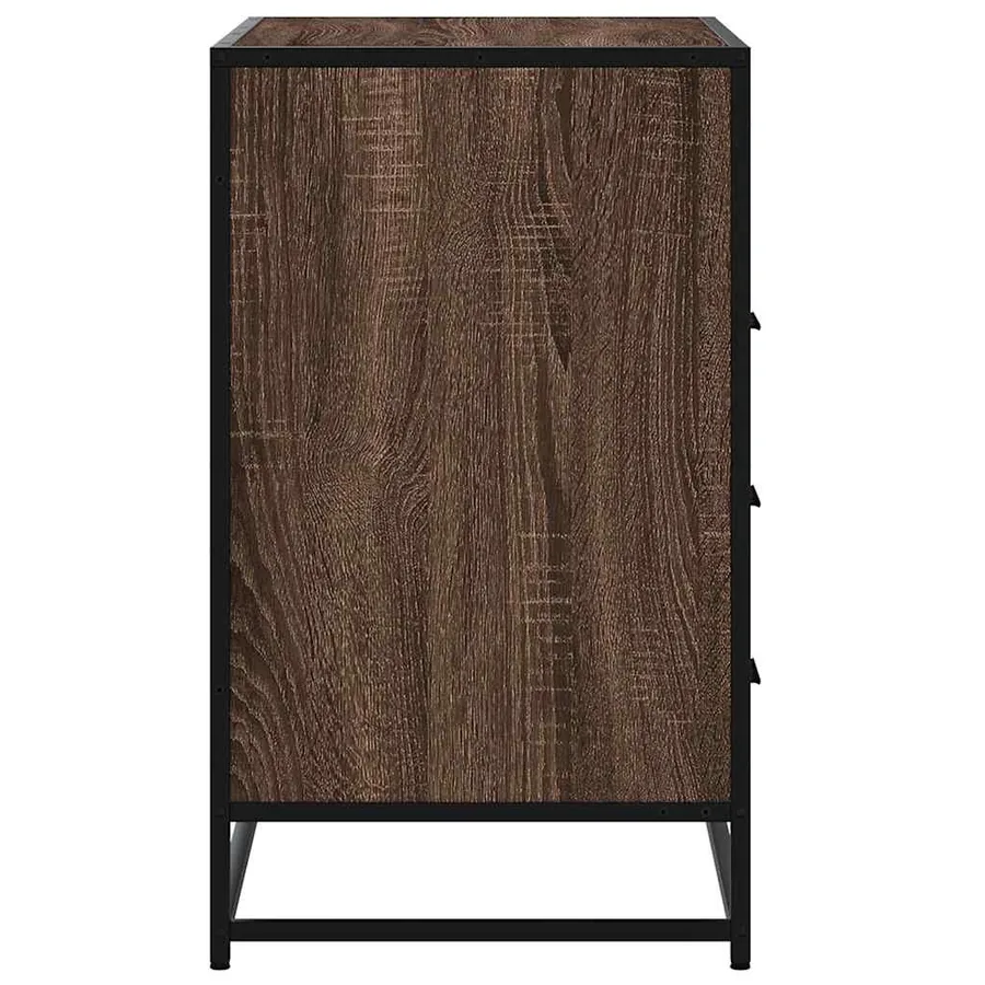 Commode chêne marron 70x41x70 cm bois d'ingénierie - 6