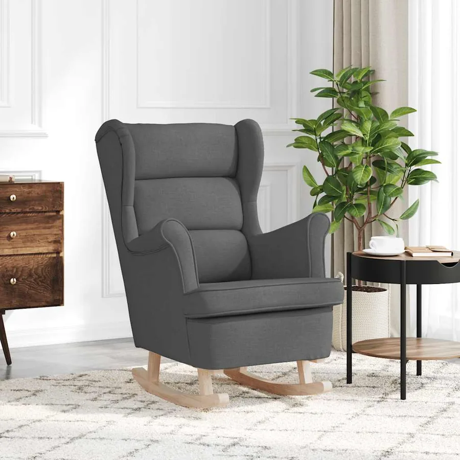 Chaise à bascule gris foncé 74x90x102 cm tissu