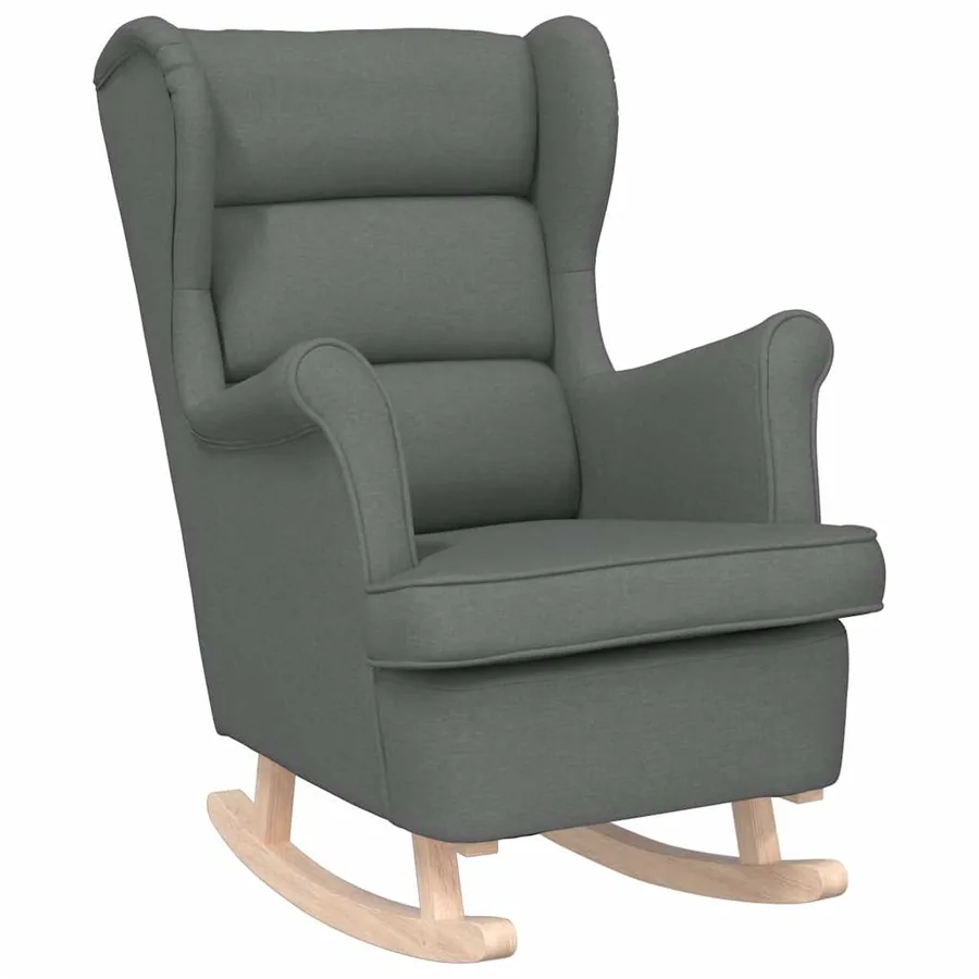 Chaise à bascule gris foncé 74x90x102 cm tissu - 2