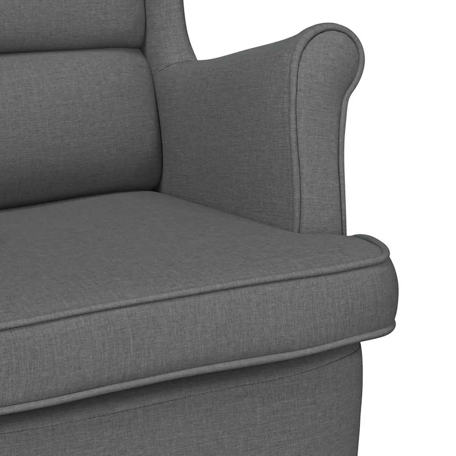 Chaise à bascule gris foncé 74x90x102 cm tissu - 7
