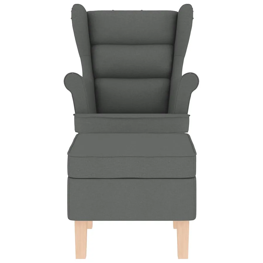 Chaise à bascule avec repose-pied Gris foncé Tissu - 4