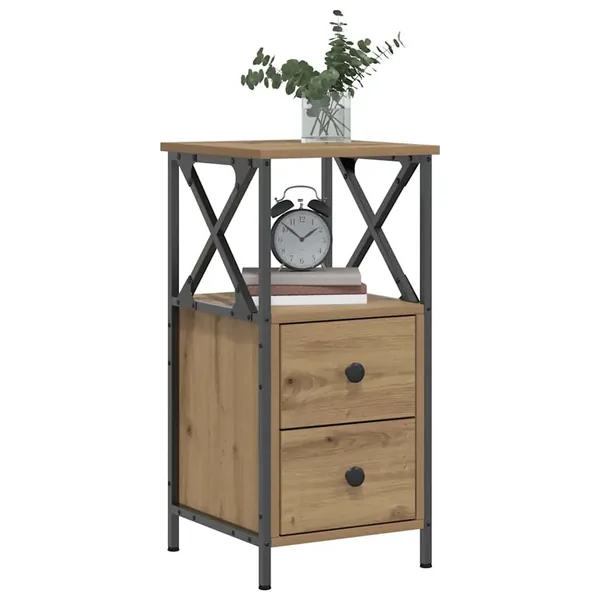 Tables de chevet 2 pcs chêne artisanal bois d'ingénierie