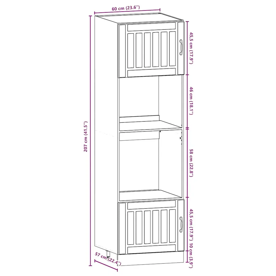Ensemble de 7 meubles de cuisine "Lucca" en bois d'ingénierie gris béton - 10