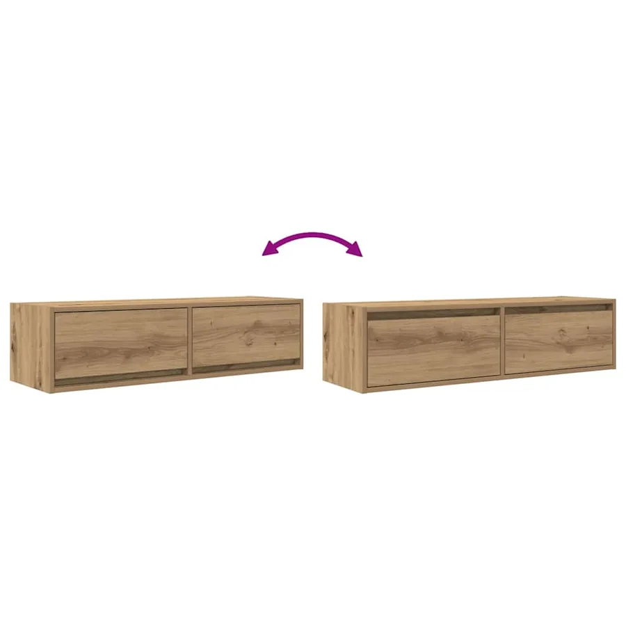 Meuble TV 100 x 31 x 25,5 cm chêne artisanal Bois d'ingénierie - 12