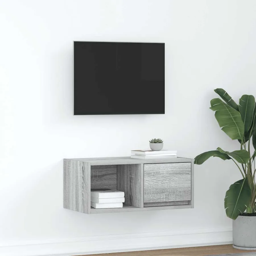 Meuble TV sonoma gris 60x31x25,5 cm bois d'ingénierie
