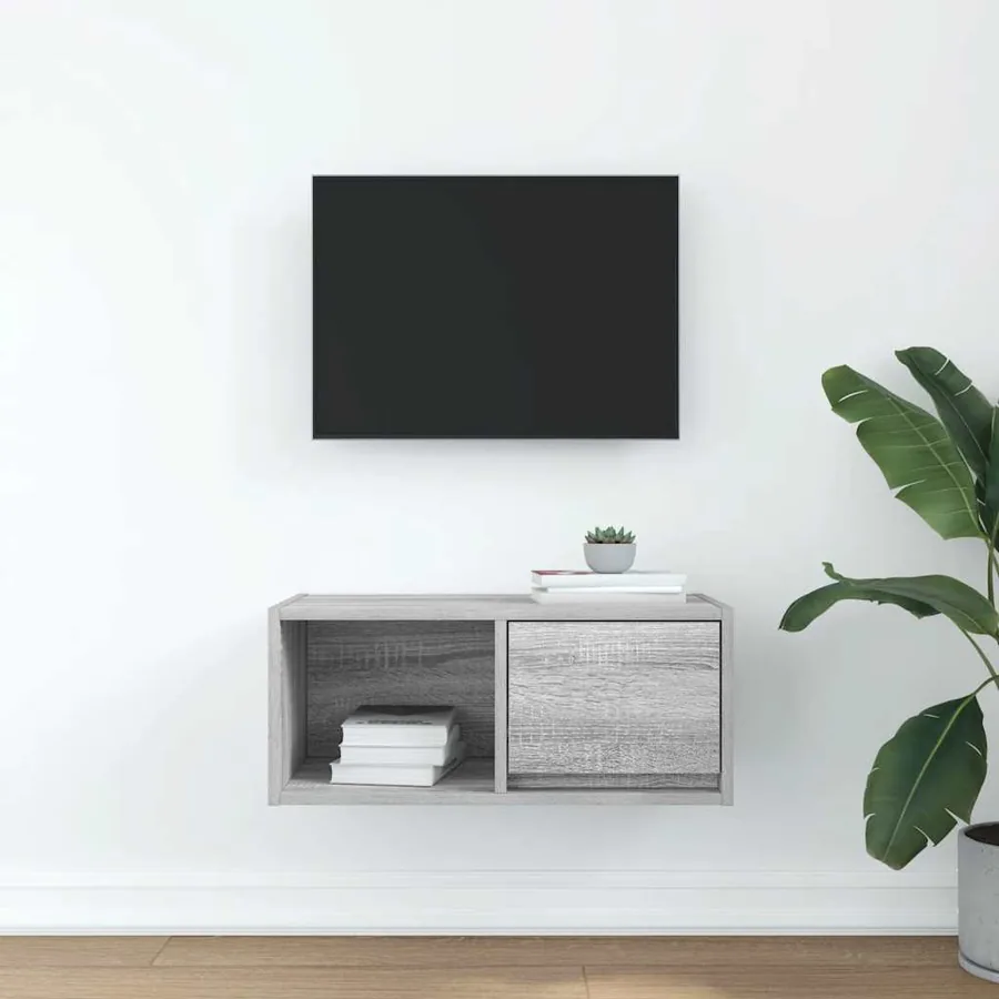 Meuble TV sonoma gris 60x31x25,5 cm bois d'ingénierie - 3