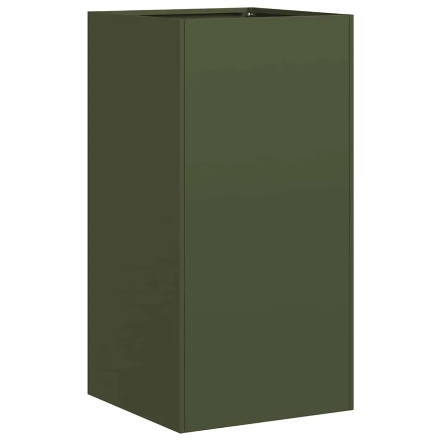 Jardinière vert olive 40x40x80 cm acier laminé à froid - 2