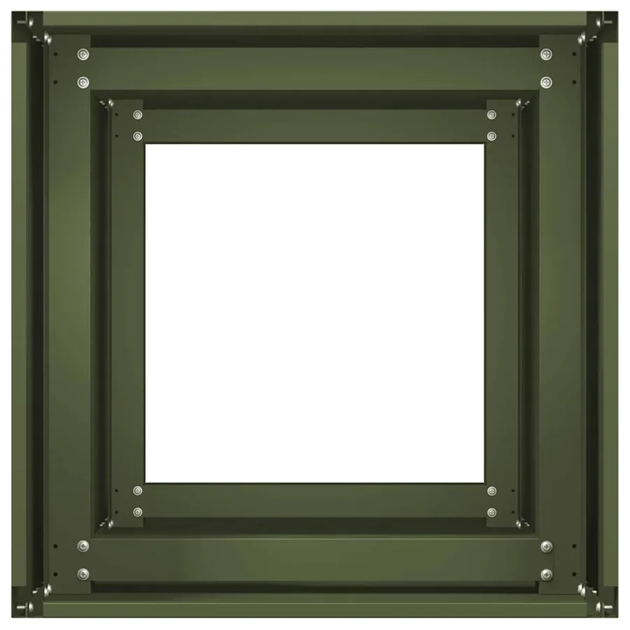 Jardinière vert olive 40x40x80 cm acier laminé à froid - 5