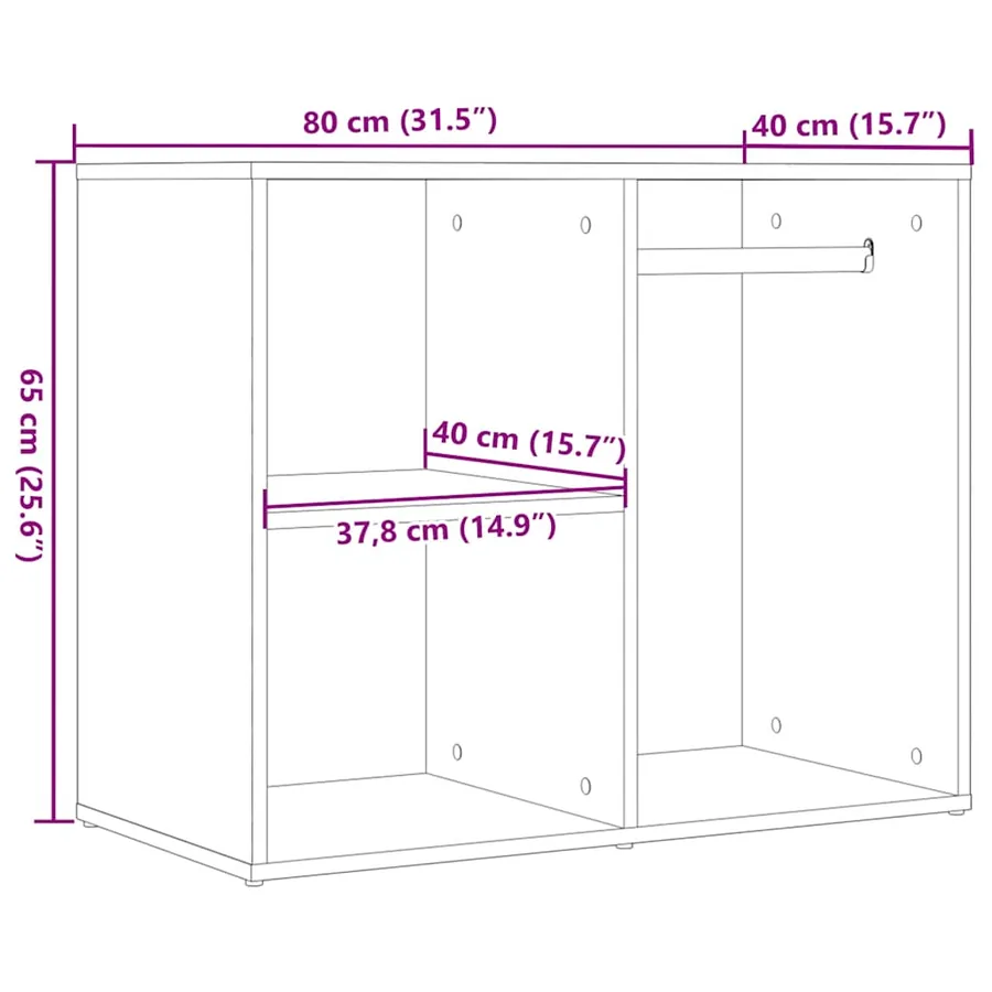 Armoire de dressing vieux bois 80x40x65 cm bois d'ingénierie - 9