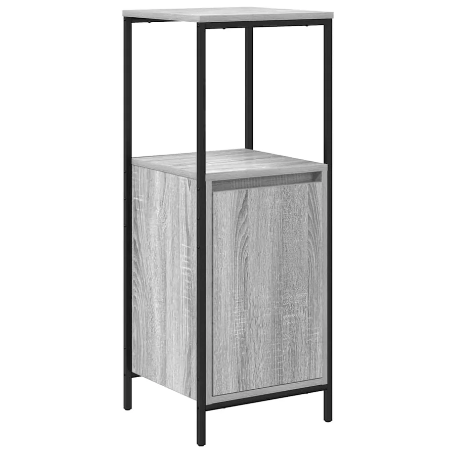 Ensemble de mobilier de salle de bain 5 pcs Gris Sonoma et noir - 5