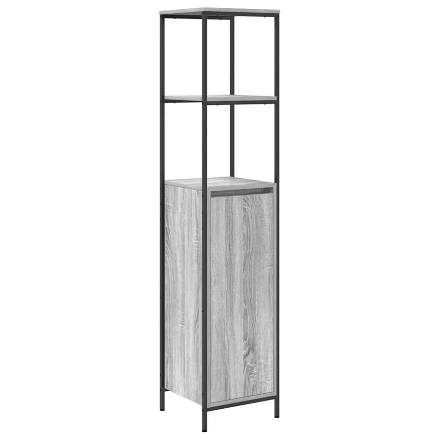 Ensemble de mobilier de salle de bain 5 pcs Gris Sonoma et noir - 7