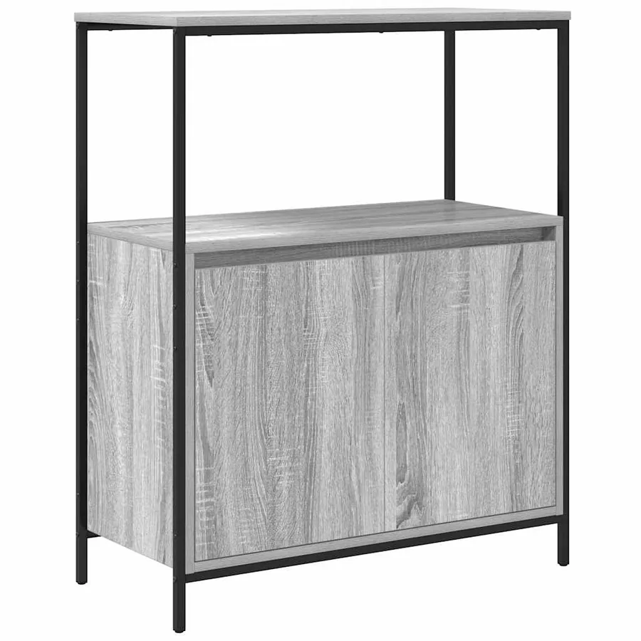 Ensemble de mobilier de salle de bain 5 pcs Gris Sonoma et noir - 9