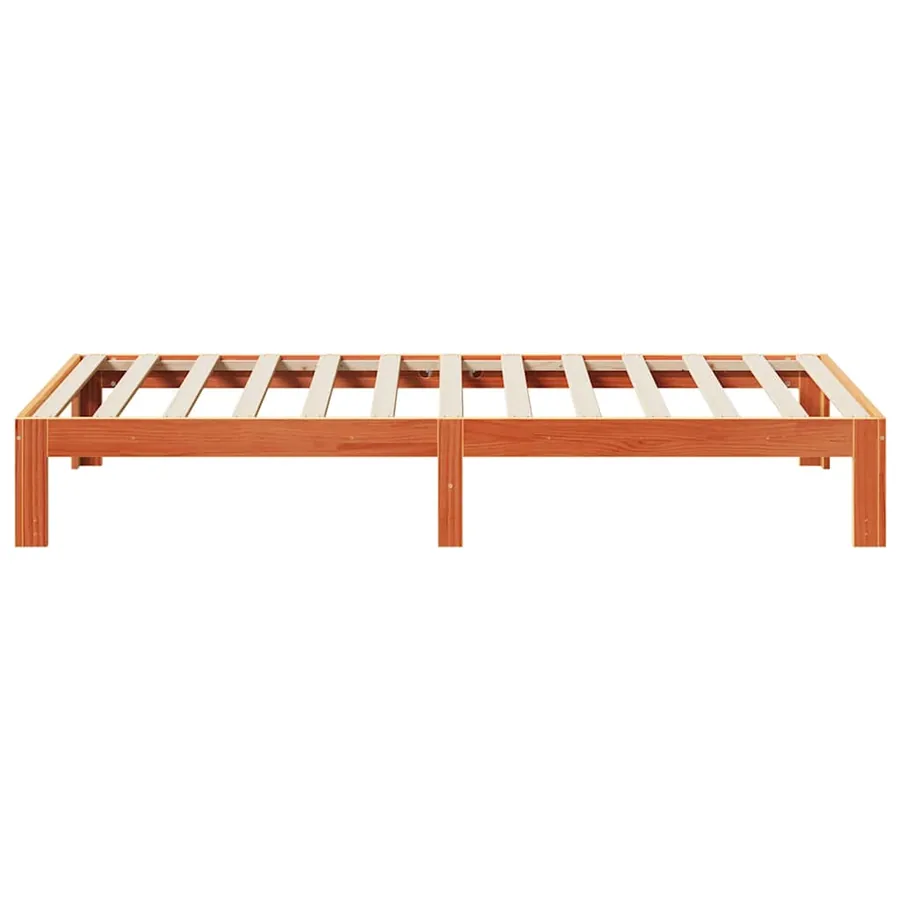 Cadre de lit sans matelas cire marron 80x200 cm bois pin massif - 6