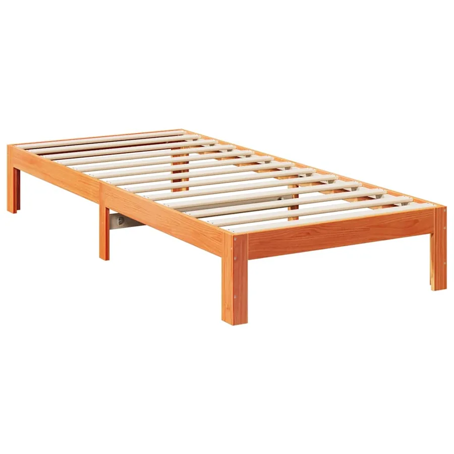 Cadre de lit sans matelas cire marron 80x200 cm bois pin massif - 7