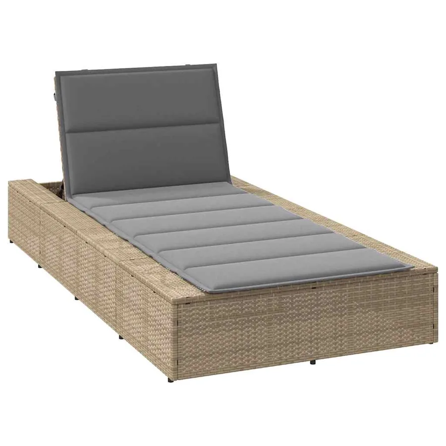 Transat avec coussin flottant gris résine tressée - 14
