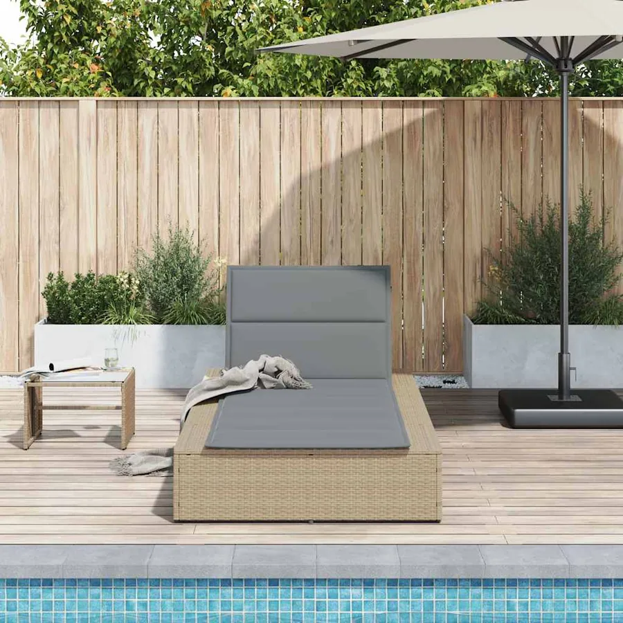 Transat avec coussin flottant gris résine tressée - 16