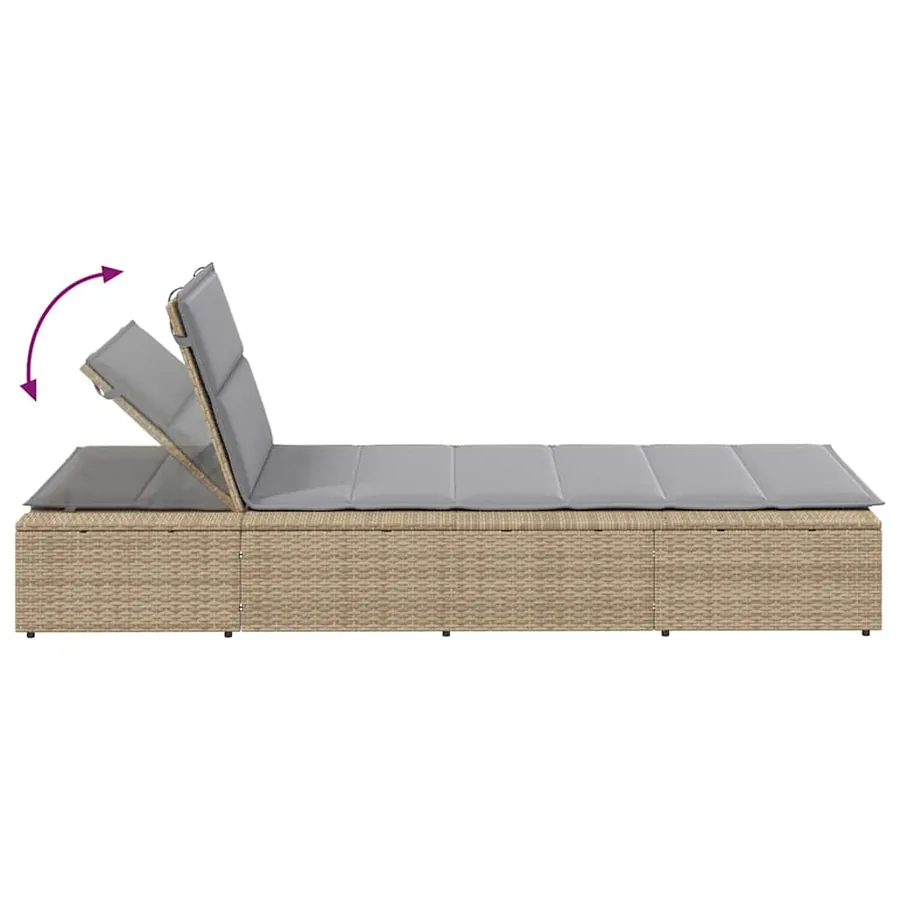 Transat avec coussin flottant gris résine tressée - 22
