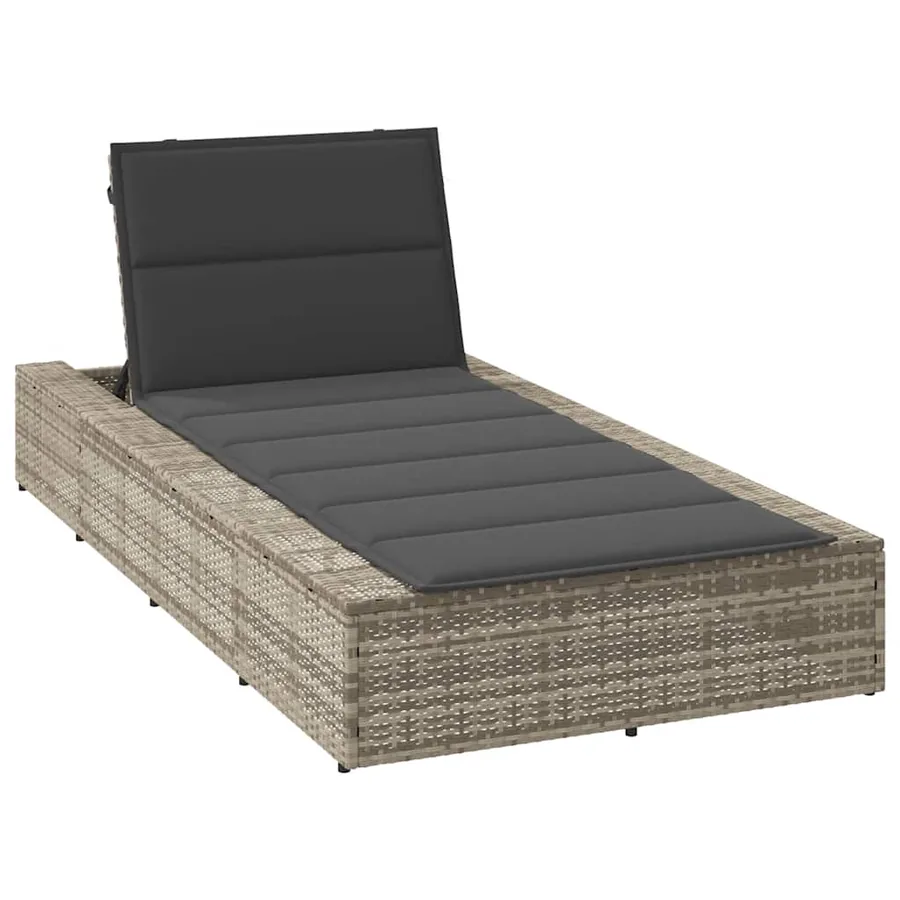 Transat avec coussin flottant gris résine tressée - 27