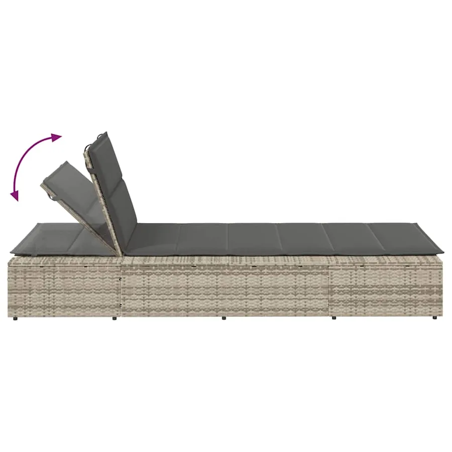 Transat avec coussin flottant gris résine tressée - 35