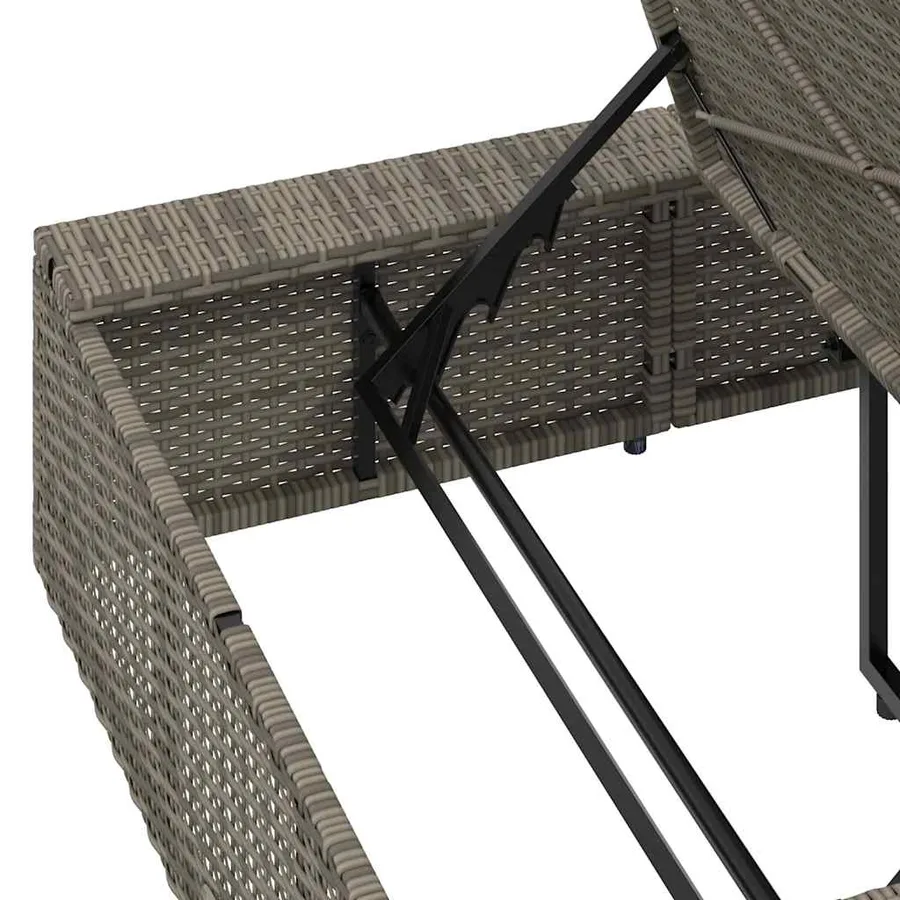 Transat avec coussin flottant gris résine tressée - 49