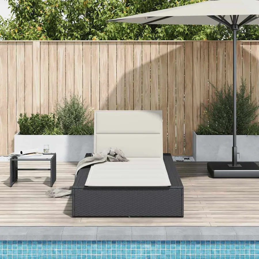 Transat avec coussin flottant gris résine tressée - 55