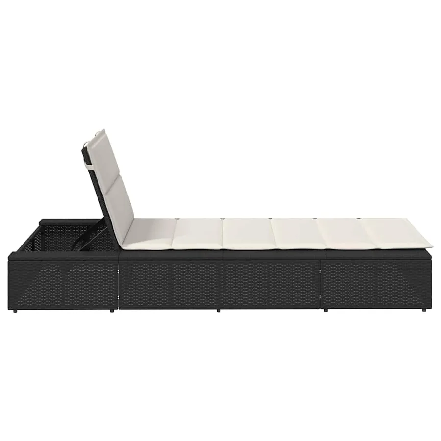 Transat avec coussin flottant gris résine tressée - 59