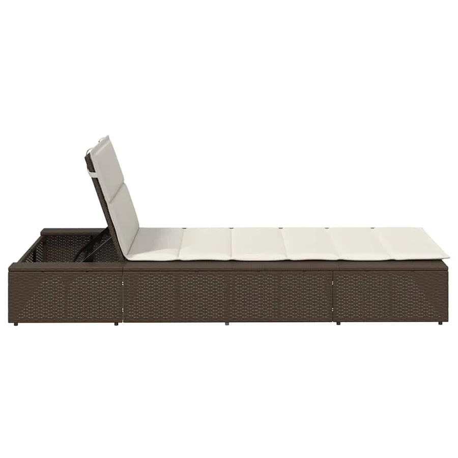 Transat avec coussin flottant gris résine tressée - 85