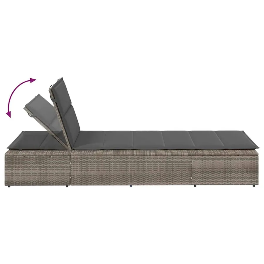 Transat avec coussin flottant gris résine tressée - 9