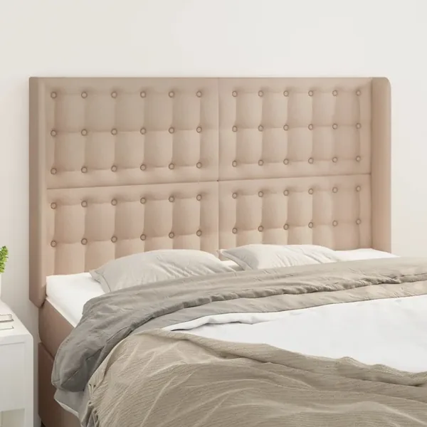 Tête de lit avec oreilles Cappuccino 147x16x118/128 cm