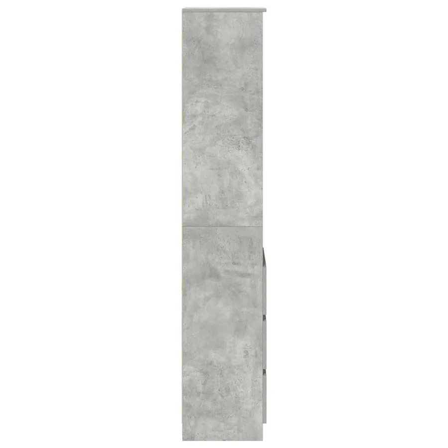 Buffet haut gris béton 37,5x35x180 cm bois d'ingénierie - 7