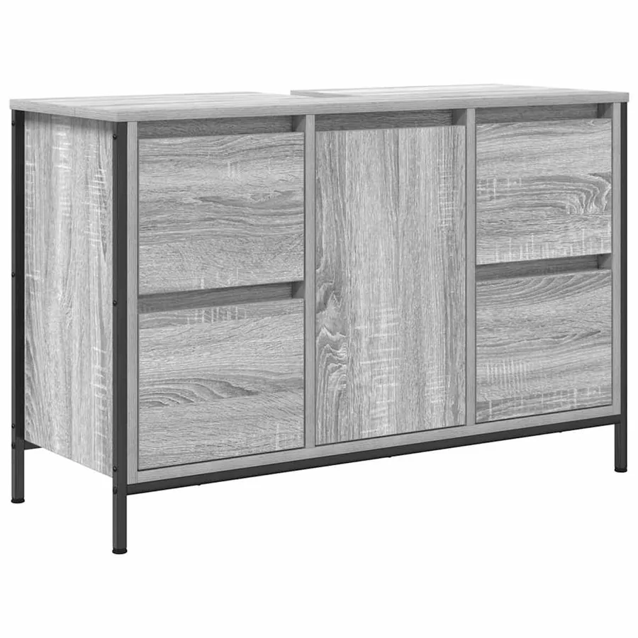 Meuble sous-vasque avec tiroirs sonoma gris 90x34,5x60cm - 2