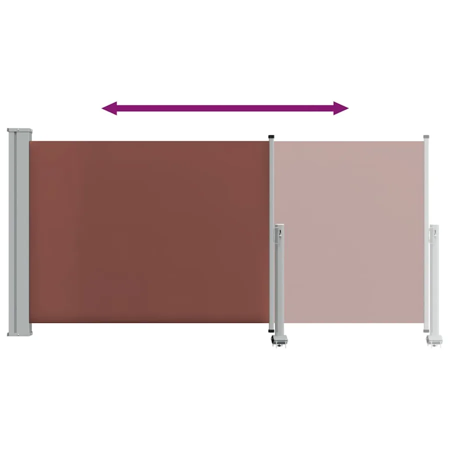 Auvent latéral rétractable de patio 120x300 cm Marron - 9