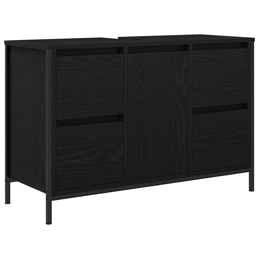 Ensemble de mobilier de salle de bain 3 pcs Chêne noir - 6