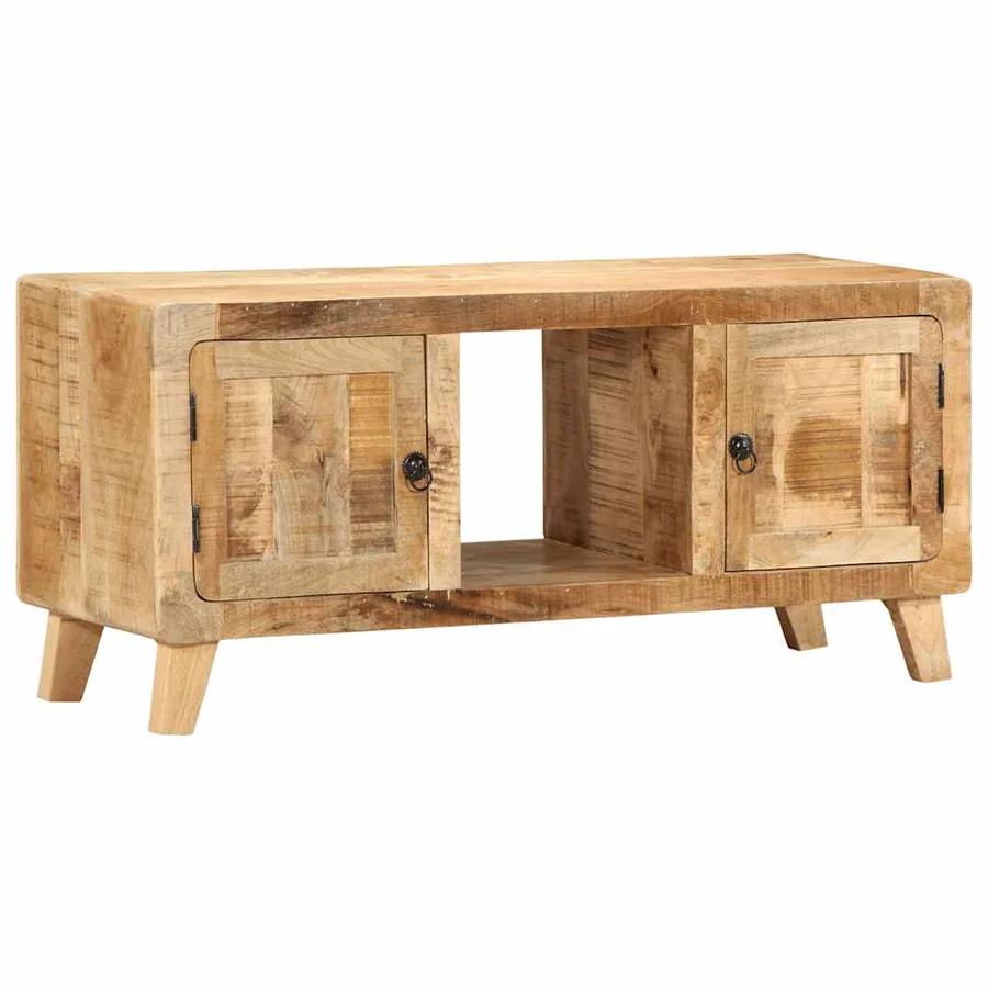 Meuble TV 105x46x32 cm bois massif de manguier brut - 13
