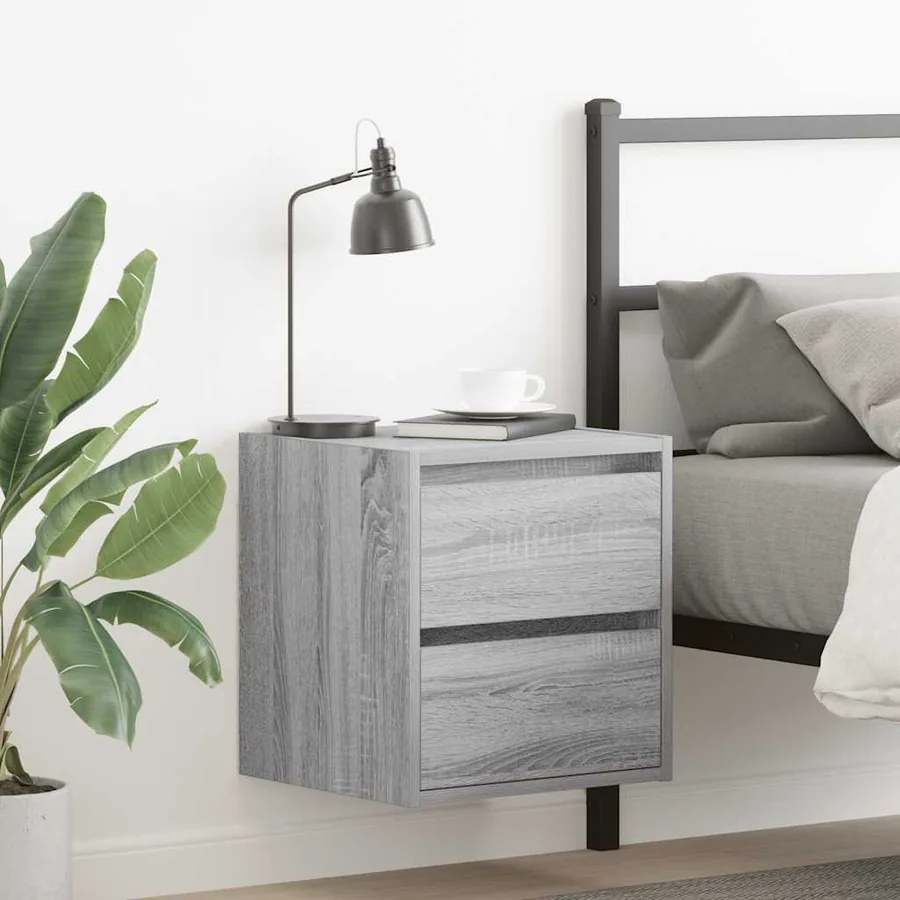Tables de chevet murales 2 pcs sonoma gris 38x34x40 cm
