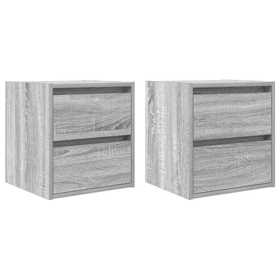 Tables de chevet murales 2 pcs sonoma gris 38x34x40 cm - 2