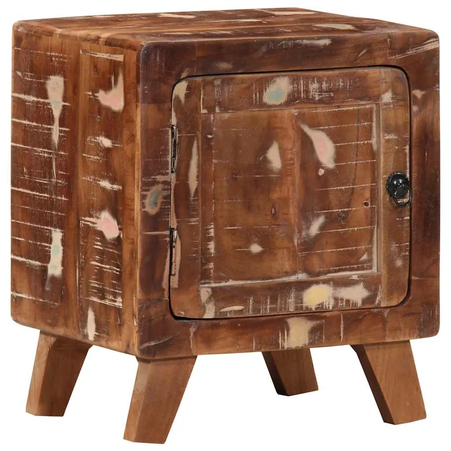 Table de chevet 40x32x46 cm bois massif de récupération - 10