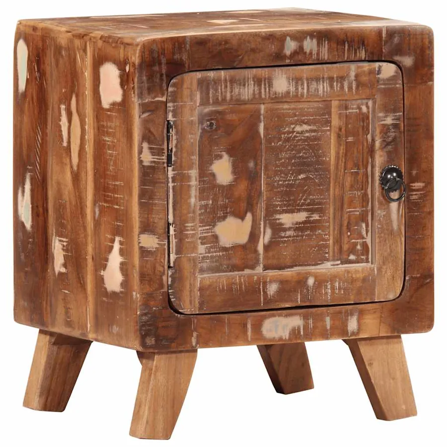 Table de chevet 40x32x46 cm bois massif de récupération - 11