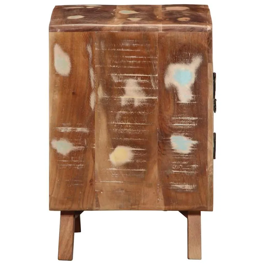 Table de chevet 40x32x46 cm bois massif de récupération - 3