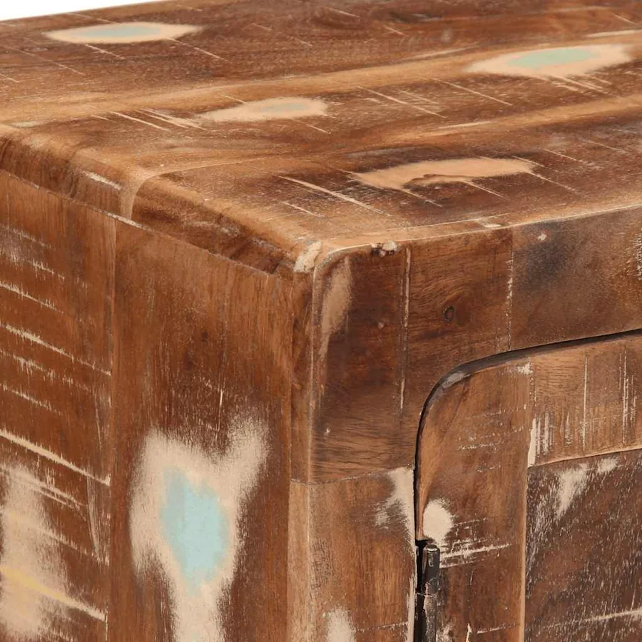 Table de chevet 40x32x46 cm bois massif de récupération - 6