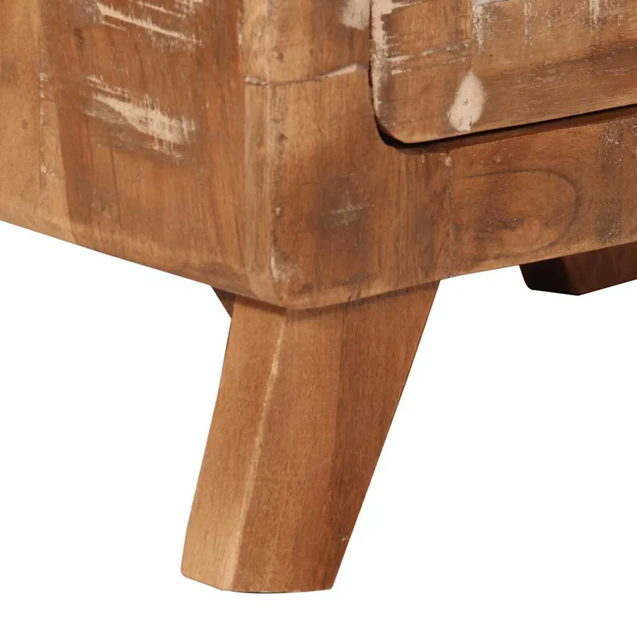 Table de chevet 40x32x46 cm bois massif de récupération - 8