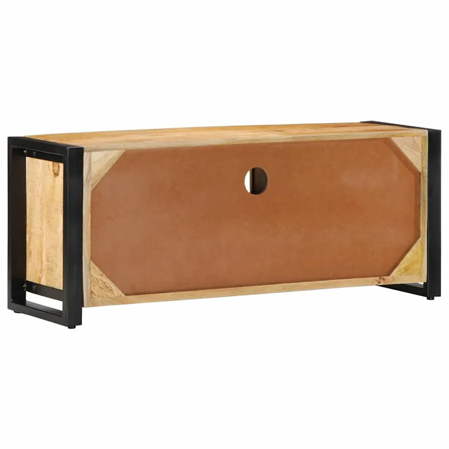 Meuble TV 100x30x40 cm bois massif de manguier brut - 4