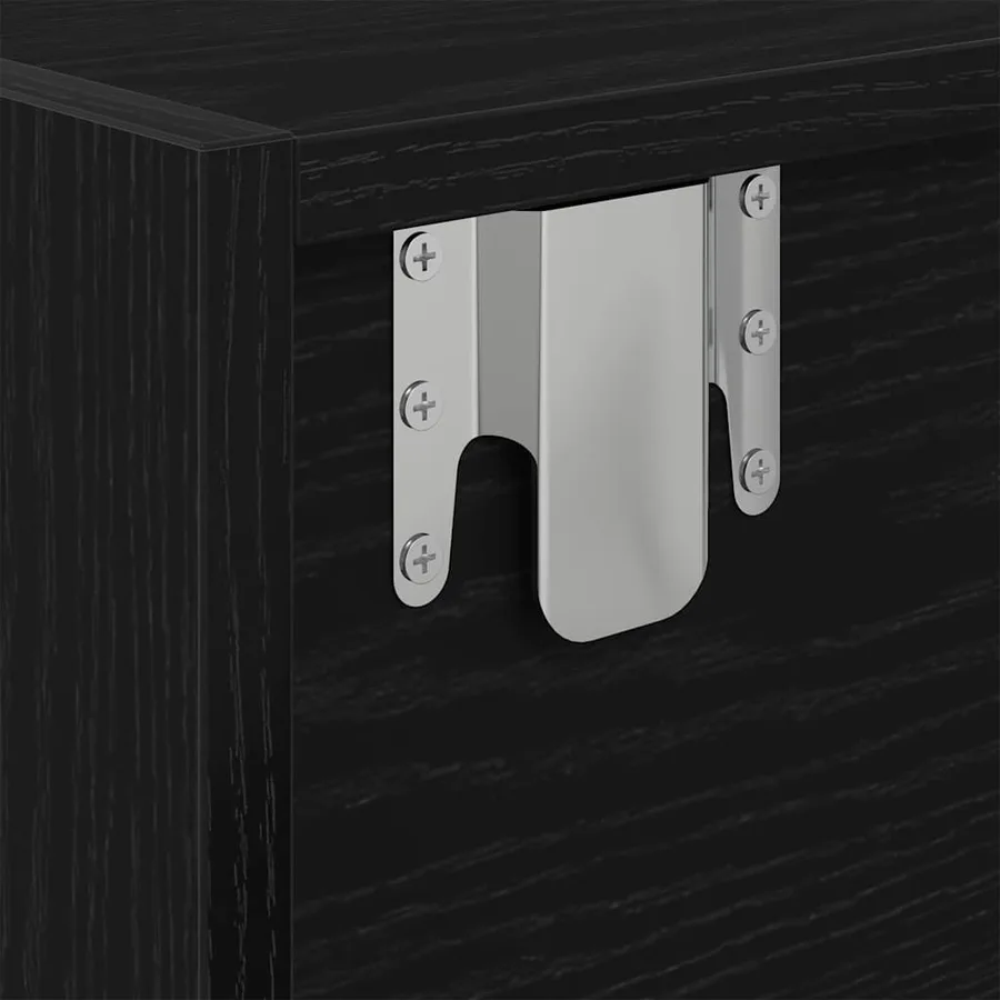 Meuble TV chêne noir 60x31x25,5 cm bois d'ingénierie - 11