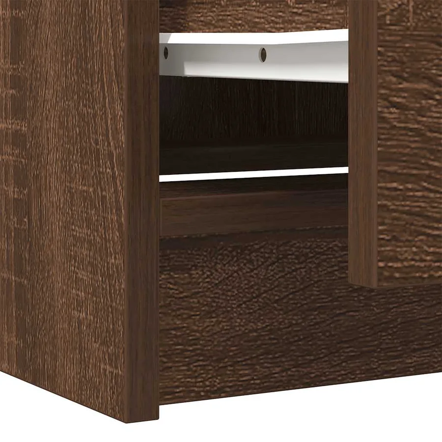 Meuble TV chêne marron 40x35x54 cm bois d'ingénierie - 10