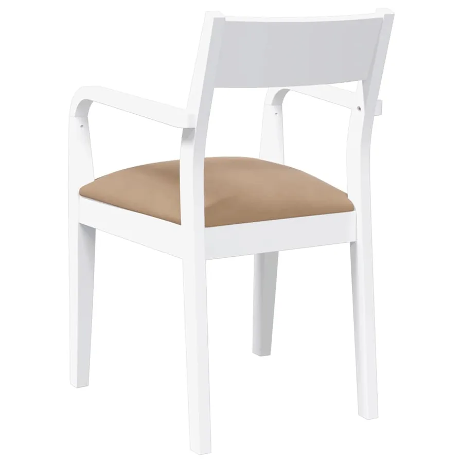 Chaises à manger coussins 2 pcs blanc bois massif caoutchouc - 7