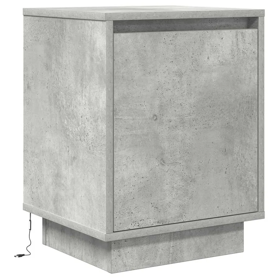 Tables de chevet avec lumières LED 2 pcs gris béton 38x34x50 cm - 7