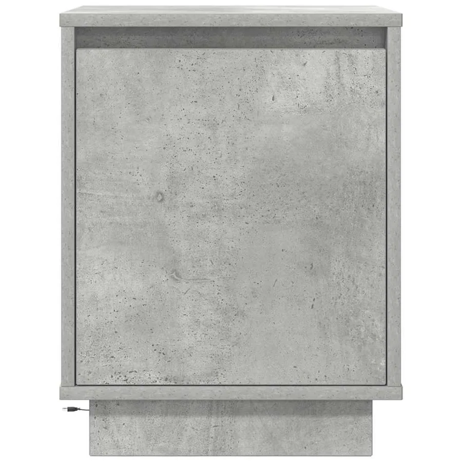 Tables de chevet avec lumières LED 2 pcs gris béton 38x34x50 cm - 8