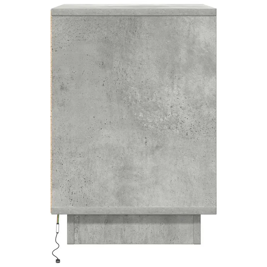 Tables de chevet avec lumières LED 2 pcs gris béton 38x34x50 cm - 9