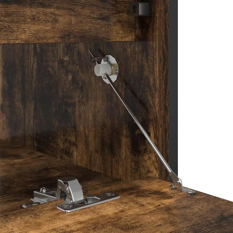 Meuble de salle de bain lavabo tiroirs chêne fumé 60x34,5x60 cm - 13