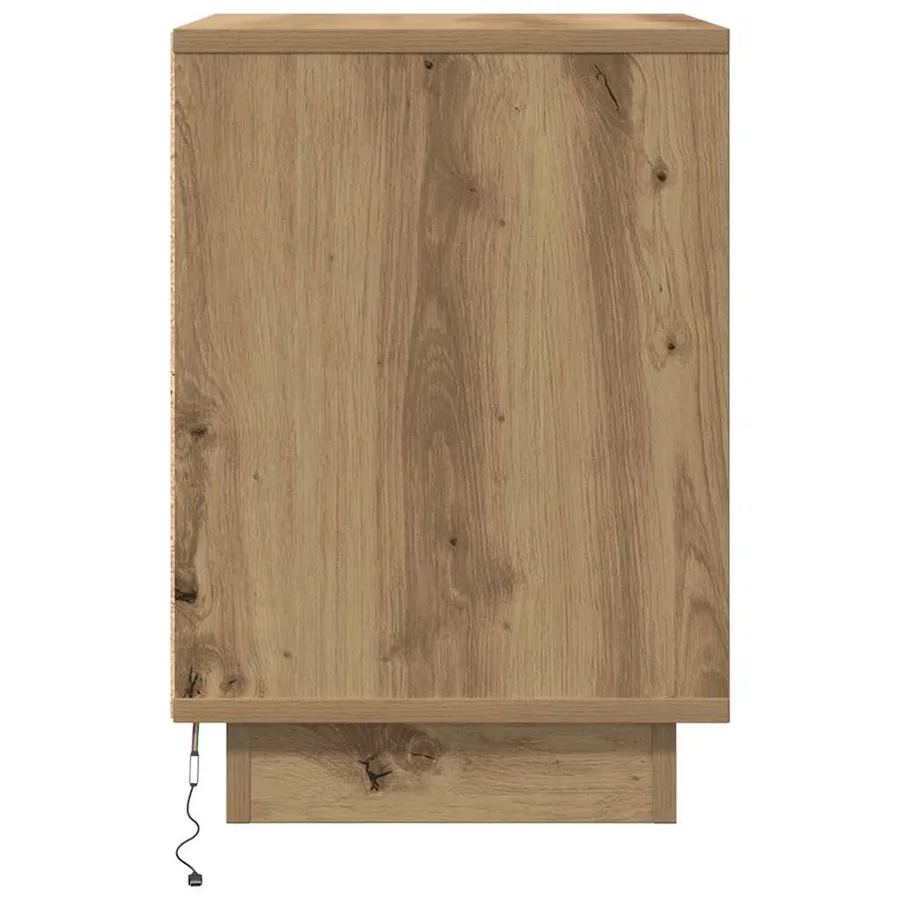 Armoires de chevet lumières LED 2pcs chêne artisanal 38x34x50cm - 10